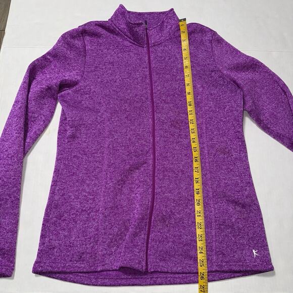 Danskin Now Womens L Fleece Zip Jacket Mockneck Autumn Lightweight Cozy Outdoor - Picture 4 of 10